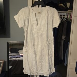 White Short Sleeve Women's Cover Up